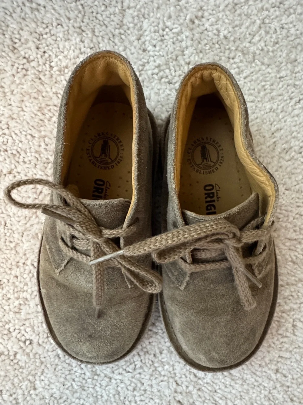Clarks Kids Taupe Suede Lace-Up Boots